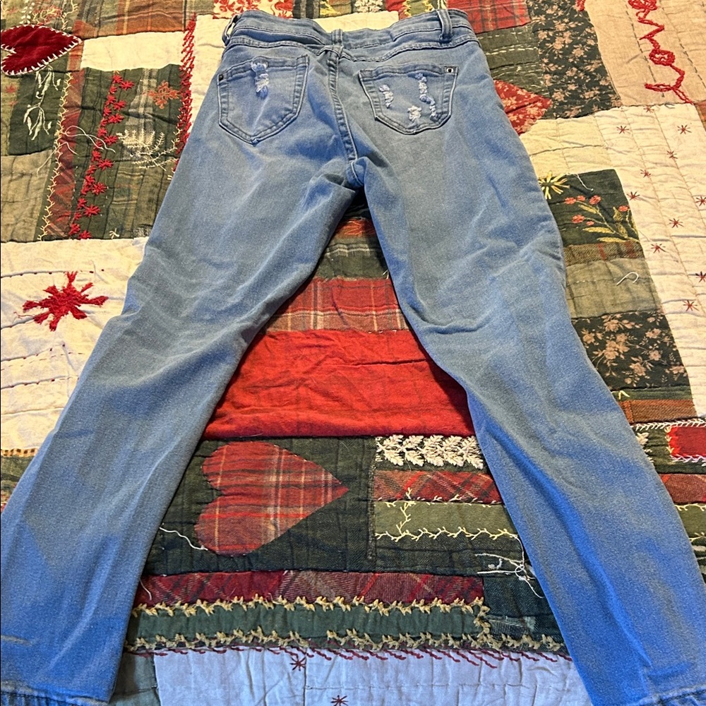 Distressed Blue Women's Jeans - Picture 5 of 6